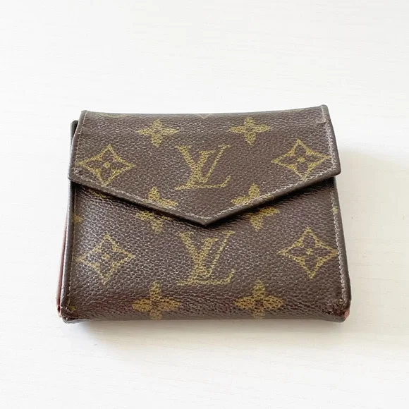 Louis Vuitton brown monogram canvas vintage compact wallet